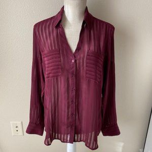 Express Burgundy Portofino Blouse